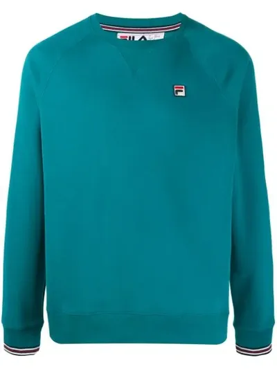 Fila Embroidered Logo Sweatshirt In Blue