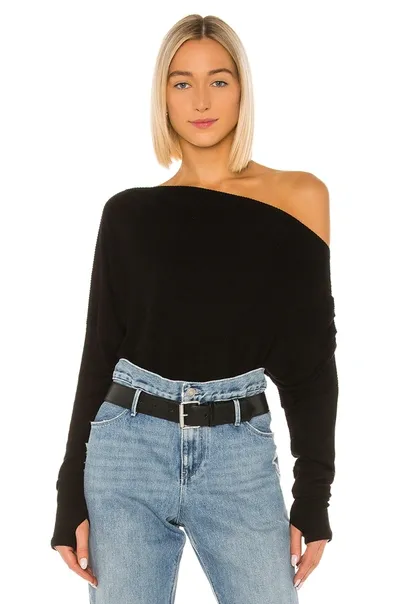 Michael Lauren Santos Drop Shoulder Sweater In Black