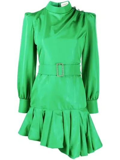 Giuseppe Di Morabito Belted Asymmetrical Mini Dress In Green