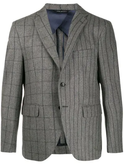 Lc23 Check Striped Single-breasted Blazer In Grey