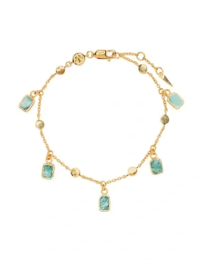 Missoma Lena 18ct Yellow Gold-plated Vermeil And Amazonite Charm Bracelet In 18ct Gold Plated Vermeil/amazonite