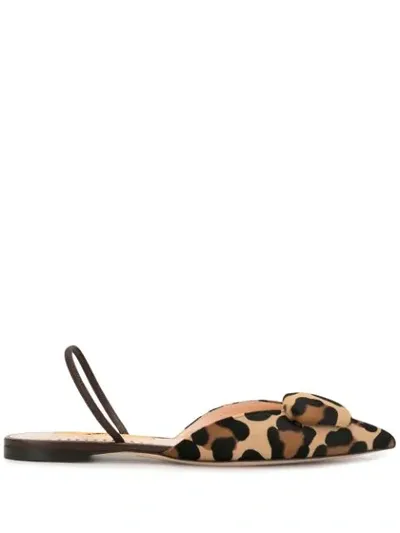 Rupert Sanderson Sabine Leopard-print Calf Hair Slingback Flats In Leopard Pony