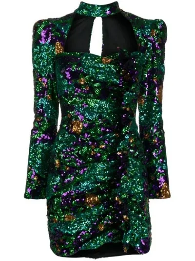 Giuseppe Di Morabito Embellished Fitted Mini Dress In Green