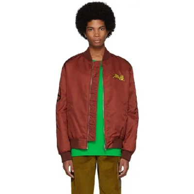 Kenzo Jumping Tiger Bomber Jacket In Orange