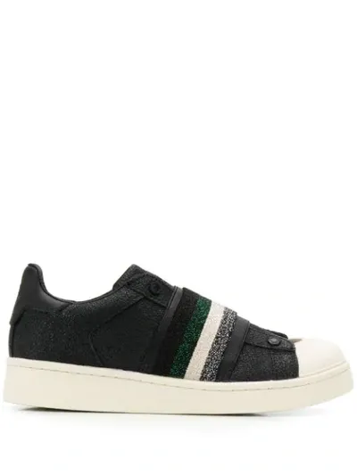 Moa Master Of Arts Glitter Strap Sneakers In Black