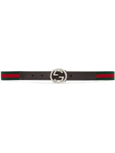 Gucci Kids' Children's Web Belt In Brown