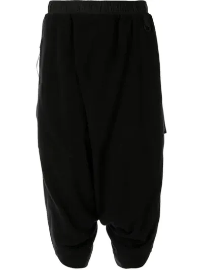 Niløs Drop Crotch Track Shorts In Black