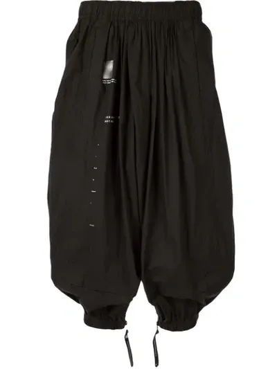 Niløs Drop Crotch Cropped Track Pants In Black