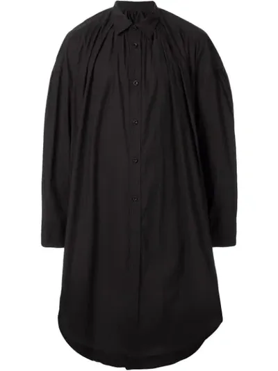 Niløs Oversized Pleated Shirt In Black