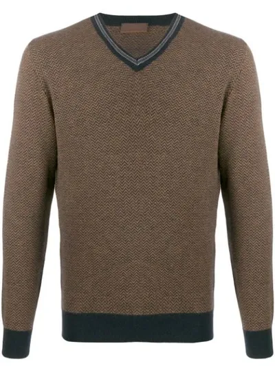 Altea Knitted Jumper In Brown