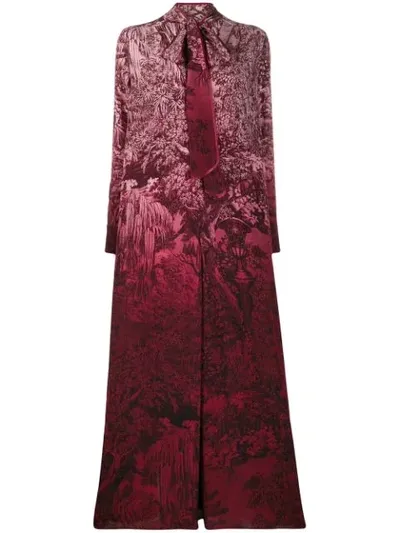 F.r.s For Restless Sleepers Flared Printed Long Dress In Red