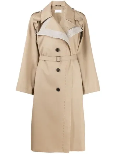 Maison Margiela Deconstructed Single-breasted Trench Coat In Neutrals