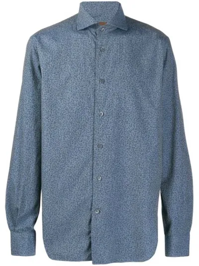 Corneliani Floral Print Shirt In Blue