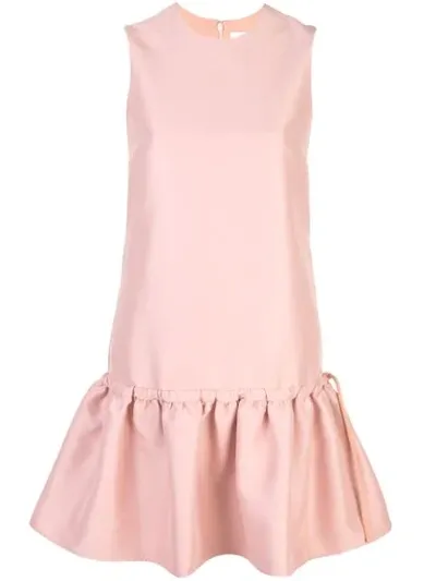 Victoria Victoria Beckham Tie Waist Flounce Dress In Pink