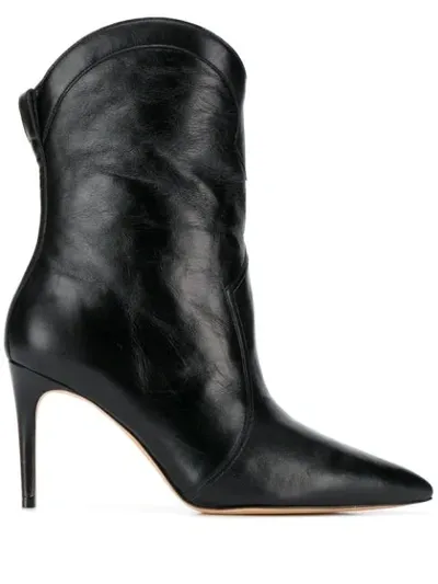 Alexandre Birman Stiletto Heel Pointed Toe Boots In Black