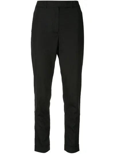 Paule Ka Ruffled Detail Tailored Trousers In Black