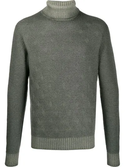 Corneliani Ribbed Turtleneck Jumper In Grey