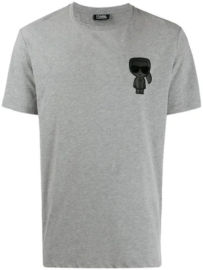 Karl Lagerfeld Crew Neck Ikonik Print T-shirt In Grey