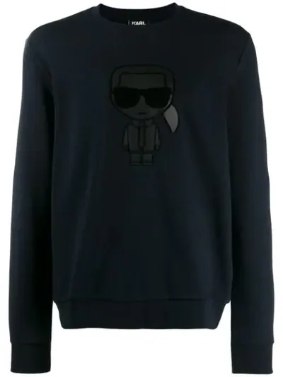 Karl Lagerfeld Ikonik Print Sweatshirt In Blue