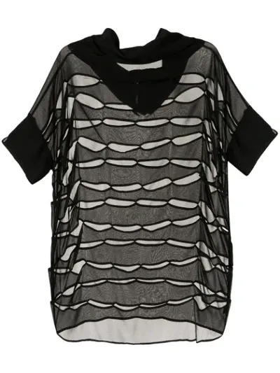 Taylor Continue Cut-out Sheer Top In Black