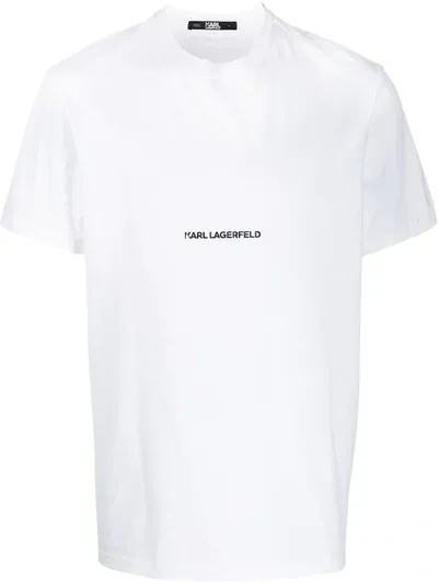 Karl Lagerfeld Essential Embroidered T-shirt In White