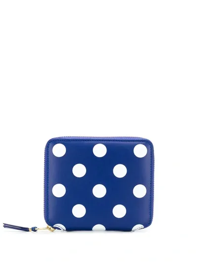 Comme Des Garçons Polka Dot Pattern Wallet In Blue