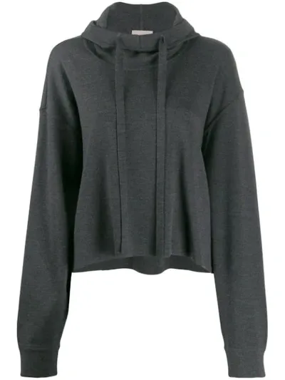 Mrz Knitted Hoodie In Grey