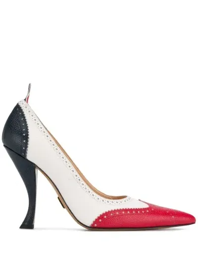 Thom Browne Brogue-detail 100mm Pumps In Red