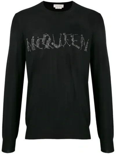 Alexander Mcqueen Dancing Skeleton Sweater In Black