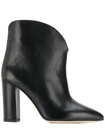 Paris Texas Leather Ankle Boots In Black