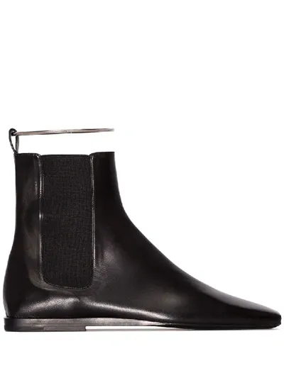 Jil Sander Leather Chelsea Boots In Black