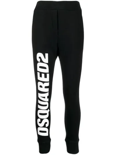 Dsquared2 Logo Print Track Pants In Black