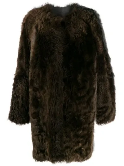 Sofie D'hoore Two-tone Faux-fur Coat In Brown