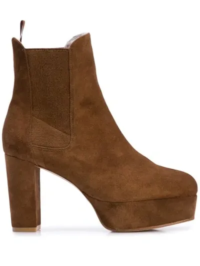 Stuart Weitzman Sophia Chill Platform Boots In Brown