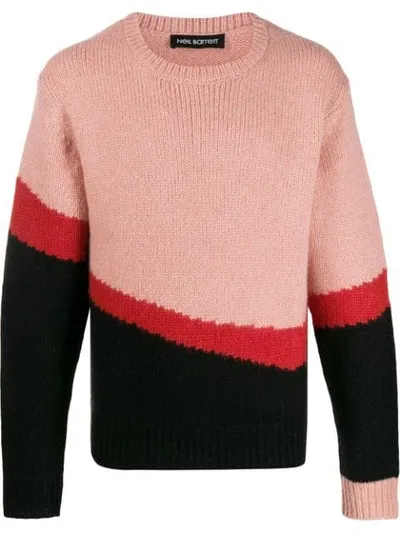 Neil Barrett Modernist Hand Colour-block Jumper In Pink