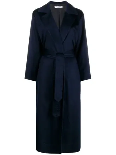 Katharine Hamnett Belted Robe Coat In Blue