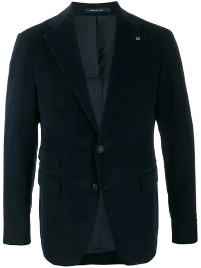 Tagliatore Fitted Single-breasted Blazer In Blue