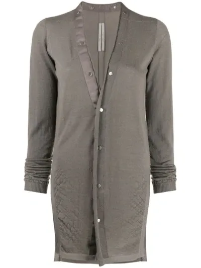 Rick Owens Creased Detail Cardigan In Grey