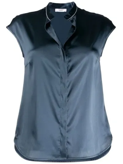 Peserico Metallic Effect Shirt In Blue