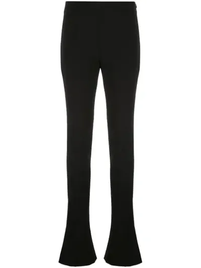 Mugler Extra-long Flared Bottom Trousers In Black