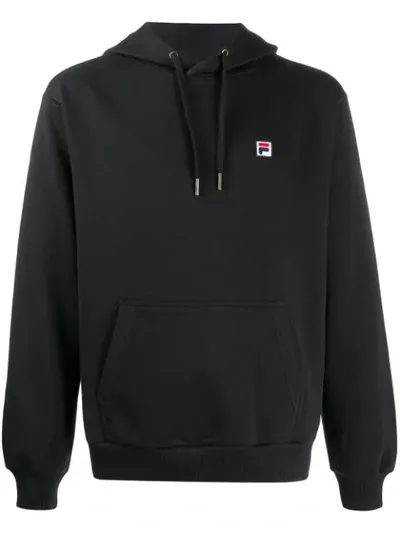 Fila Victor Logo Patch Hoodie In Black