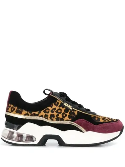 Karl Lagerfeld Platform Leopard Print Sneakers In Purple