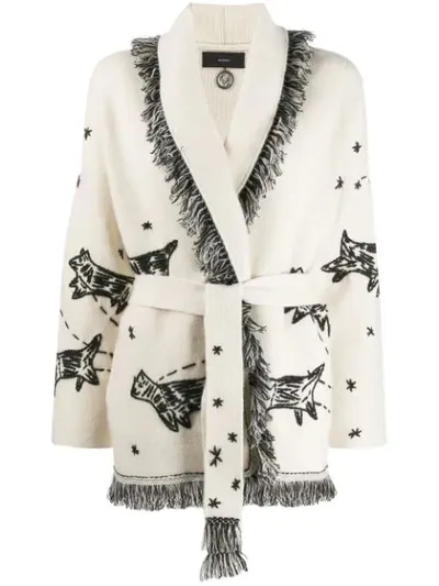 Alanui Embroidered Cardi Coat In Neutrals