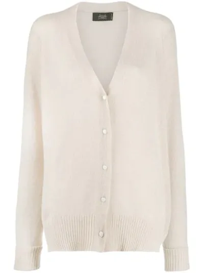 Maison Flaneur Langer Cardigan In White