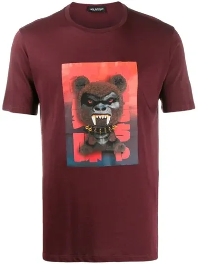 Neil Barrett Fetish Bear Print T-shirt In Red