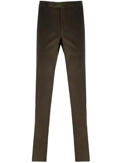 Corneliani Corduroy Straight-leg Trousers In Brown