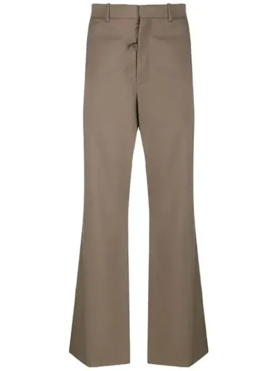 Martine Rose Double Flare Tailored Trousers In Brown