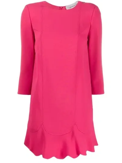 Elisabetta Franchi Scalloped Hem Shift Dress In Pink