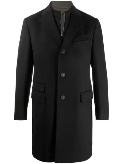 Corneliani Single Breasted Coat In Black