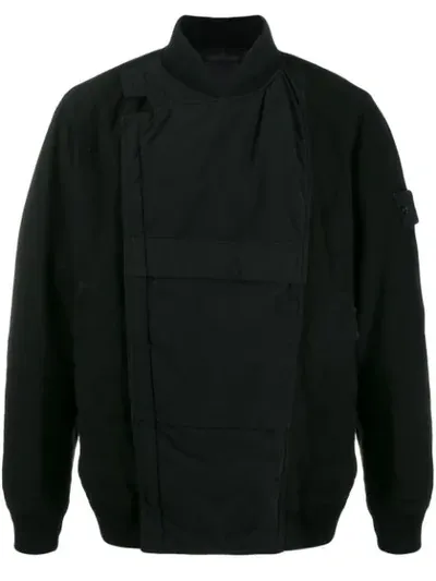 Stone Island Concealed Pocket Bomber Jacket In Black